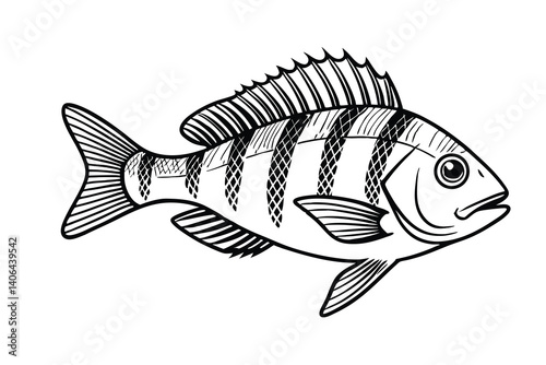 Fish vector silhouette on a white background