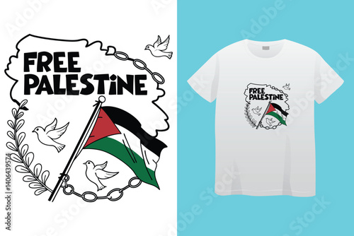 Palestine design vector, Save Palestine illustration for banner, t-shirt, poster, sticker, badges, social media design. Hand-Drawn Lettering Phrase, Calligraphy Graphic Typography.