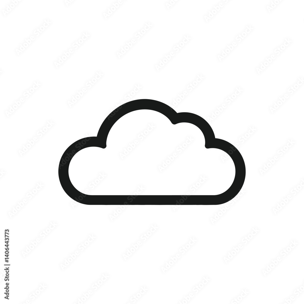 Cloud Outline with Thick Stroke on Transparent Background Icon Design Cloud Outline with Thick Stroke on Transparent Background Icon Design