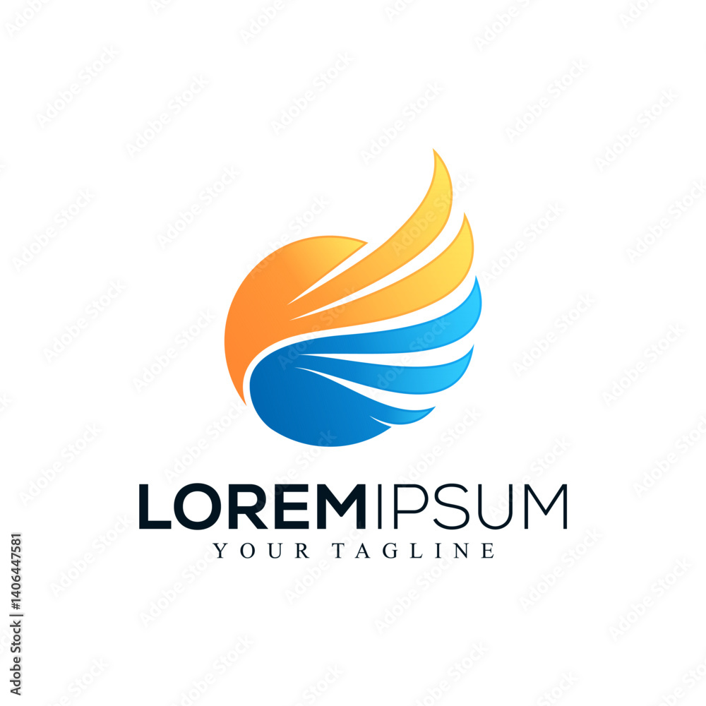 Fototapeta premium Abstract wing logo design