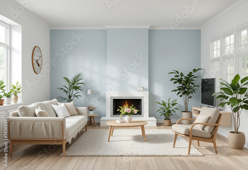 Cozy Minimalist Living Room: Light & Airy Design with Indoor Plants