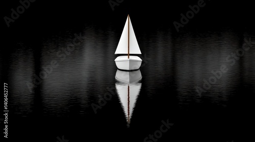 Obraz na płótnie Serene white sailboat gliding across tranquil azure waters, a summer seascape white w salonie