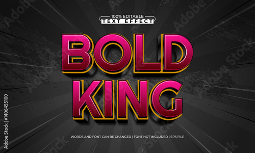 bold king editable text effect with a crown and kingdom text style