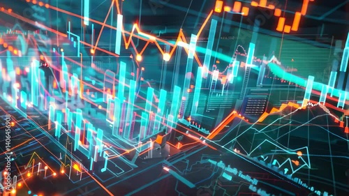 Explore the intricate world of data visualization with this abstract image. Ideal for topics on technology, finance, and analysis showcasing modern digital trends.