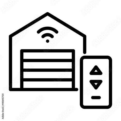 smart garage outline icon. internet of things black line illustration.