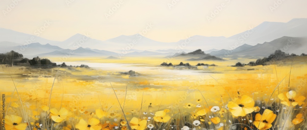Mountain Landscape in Mist