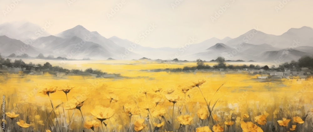 Golden Haze Landscape