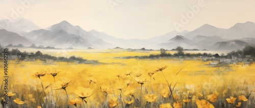 Obraz na płótnie Golden Haze Landscape w salonie