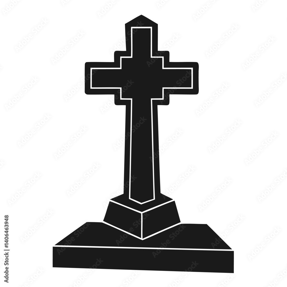 Silhouette of a Cross on a Layered Pedestal Silhouette of a Cross on a Layered Pedestal