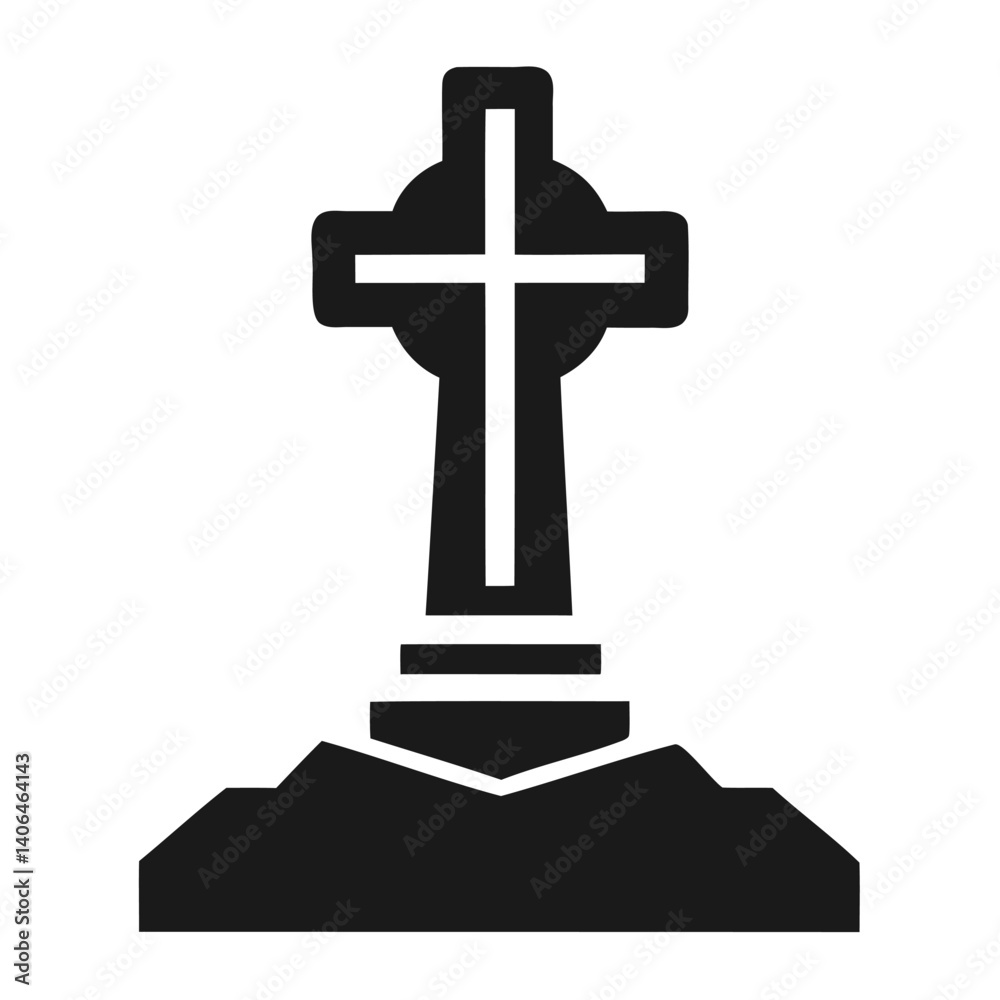 Silhouette of a Cross on a Layered Pedestal Silhouette of a Cross on a Layered Pedestal