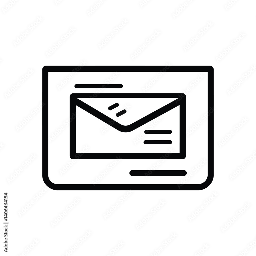 Email Message Icon with Transparent Background Outline Letter Symbol Email Message Icon with Transparent Background Outline Letter Symbol
