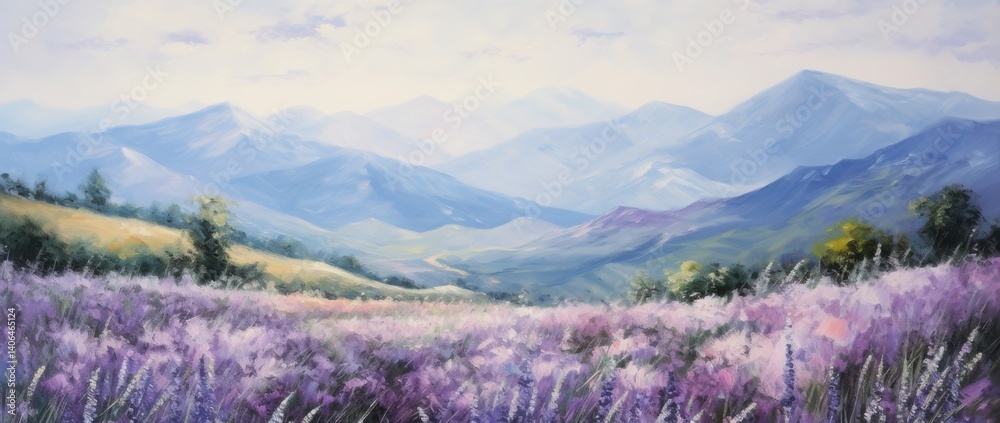 lavender field in the mountains