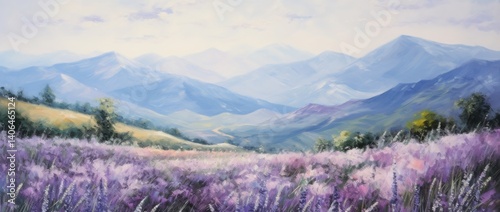 Obraz na płótnie lavender field in the mountains w salonie