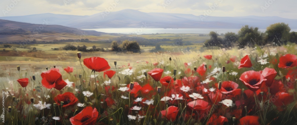 Field of Red Poppies