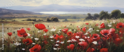 Obraz na płótnie Field of Red Poppies w salonie