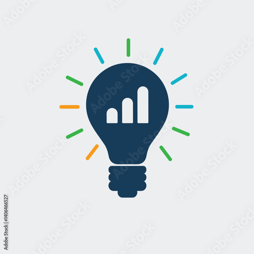 Conceptual lightbulb icon representing data analysis, idea generation, and innovative solutions.
