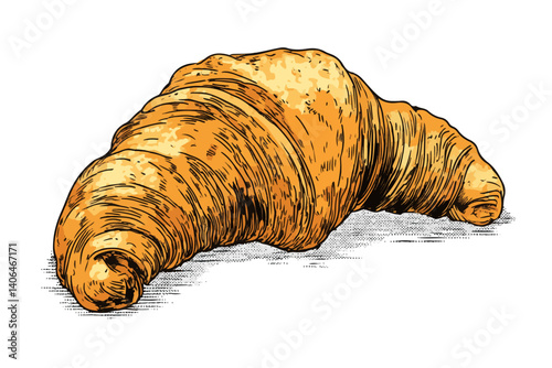 Vector Croissant with Delicious Golden-Brown Texture
