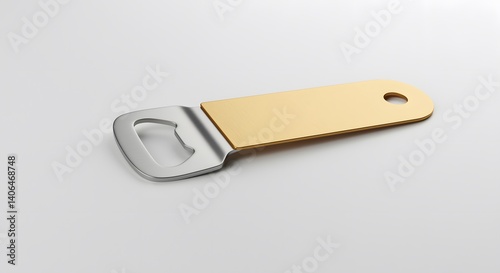 Sleek Silver and Gold Bottle Opener with Minimalist Design