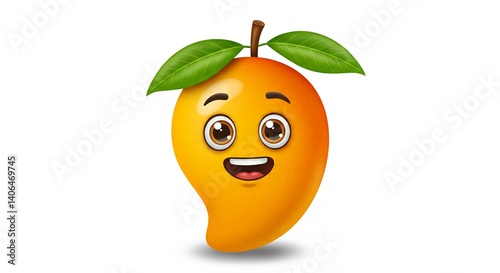 Cartoon mango illustration for food packaging and childrens marketing
