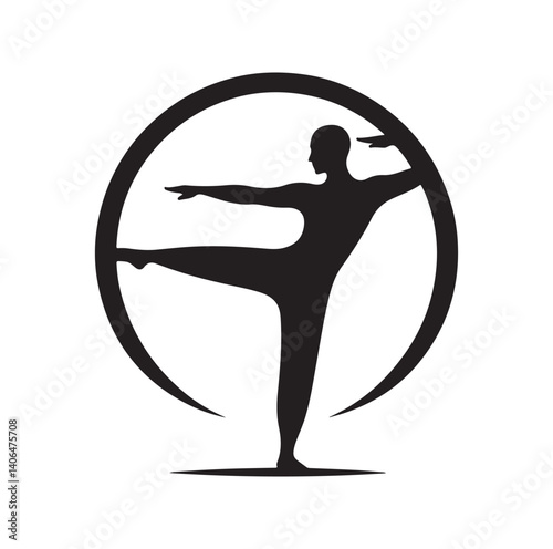 Tai Chi pose silhouette vector illustration