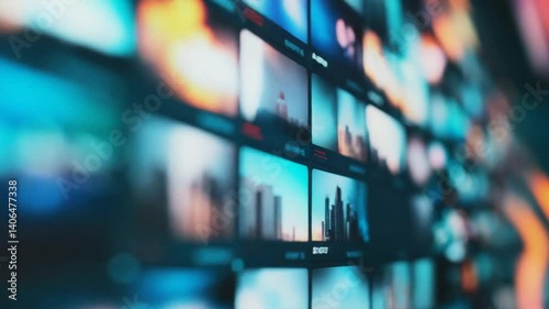 Dynamic montage of multimedia clips showcasing modern digital content and streaming