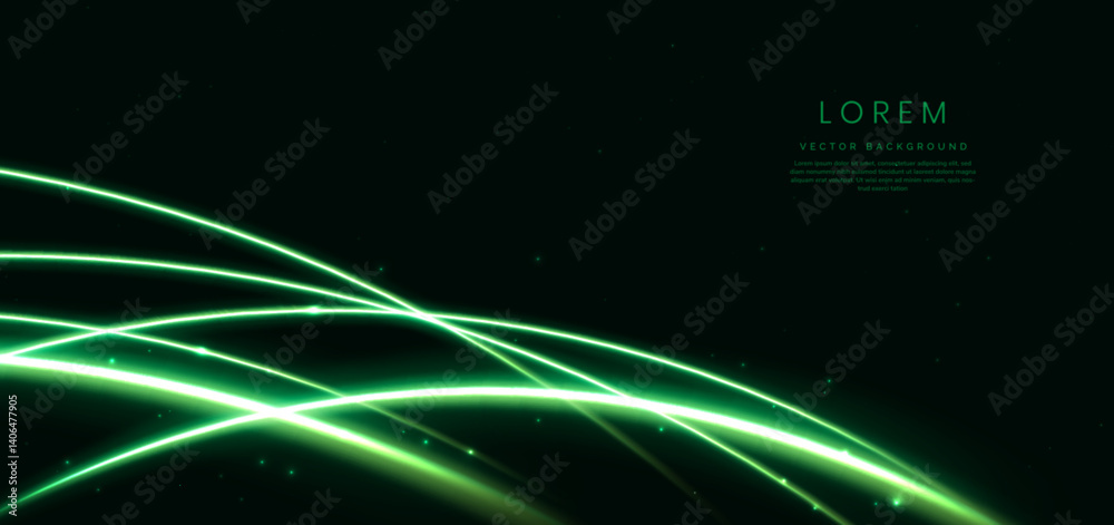 Obraz premium Green elegant background wiht green light neon.