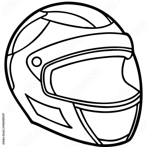 Helmet Line Art Vector Illustration