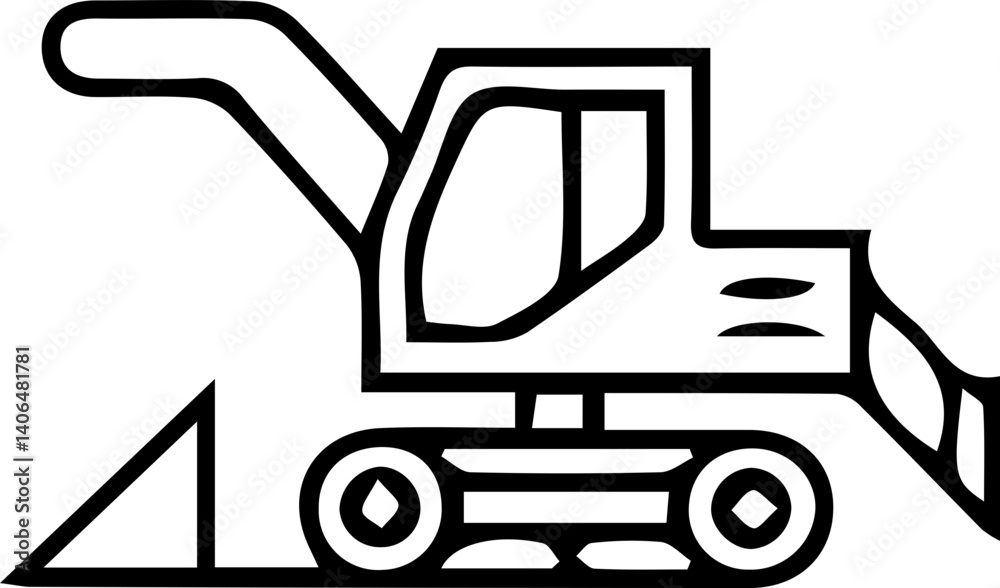 Fototapeta premium tractor, icon, farm, vector