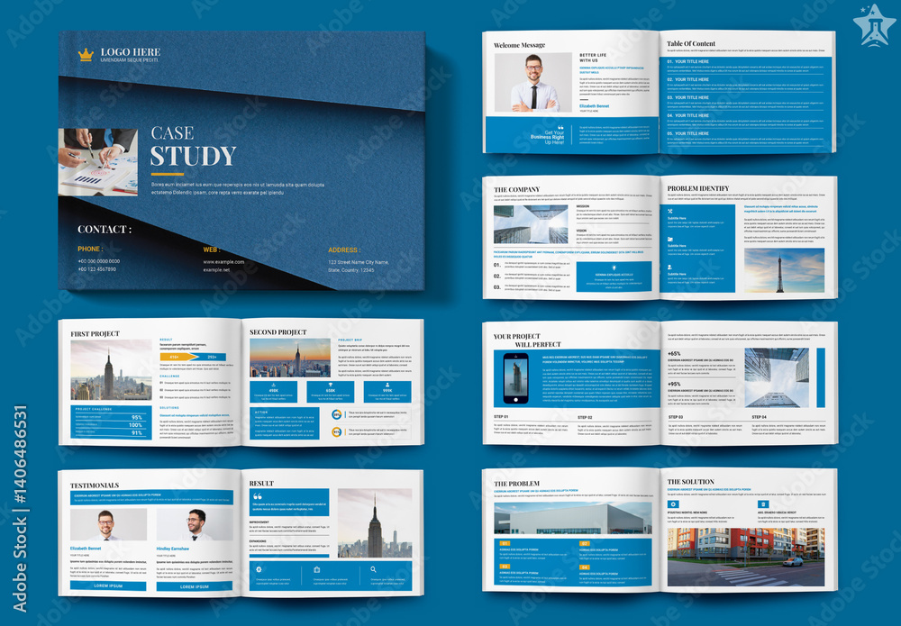 Case Study Brochure Layout Stock Template | Adobe Stock