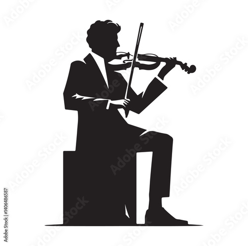 Violinist silhouette vector illustration