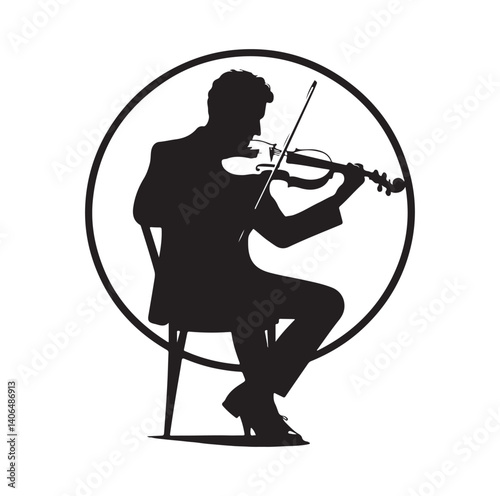 Violinist silhouette vector illustration