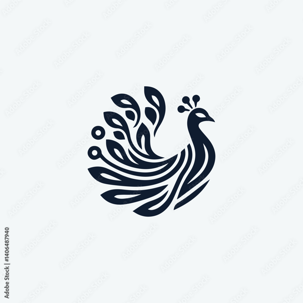 Fototapeta premium Majestic peacock logo
