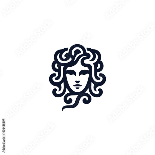 Minimalist medusa logo