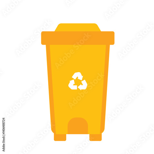 Cleaning Tools Element 1 Yellow Recycling Bin