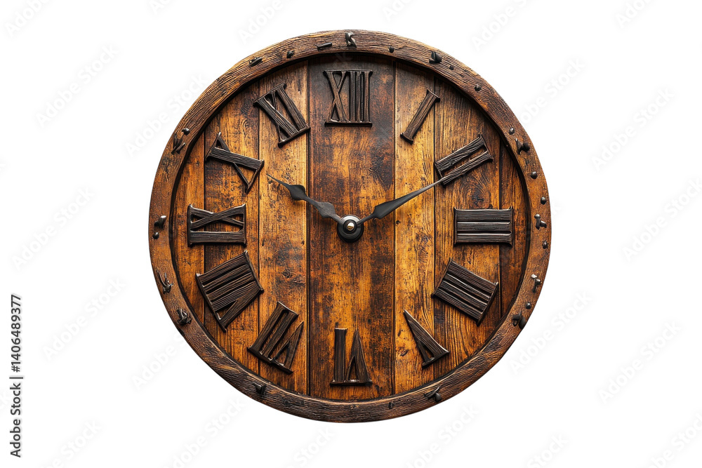 custom made wallpaper toronto digitalRustic Wooden Clock Roman Numerals Antique Timepiece Home Decor