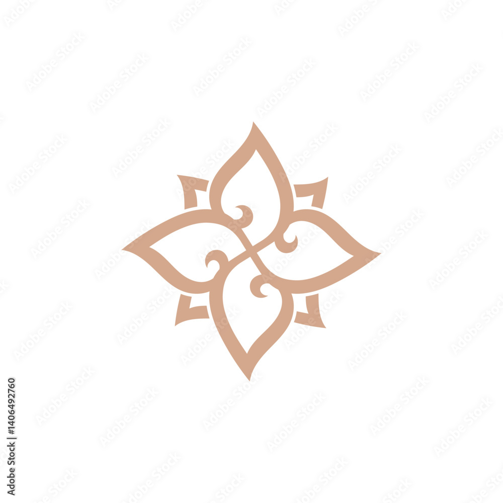 Abstract mandala flower swirl logo icon vector design. Elegant premium ornament vector logotype symbol. logo for hotel spa salon Abstract mandala flower swirl logo icon vector design. Elegant premium ornament vector logotype symbol. logo for hotel spa salon