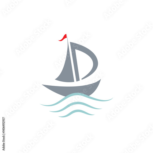 Silhouette of Dhow logo design  Traditional Sailboat