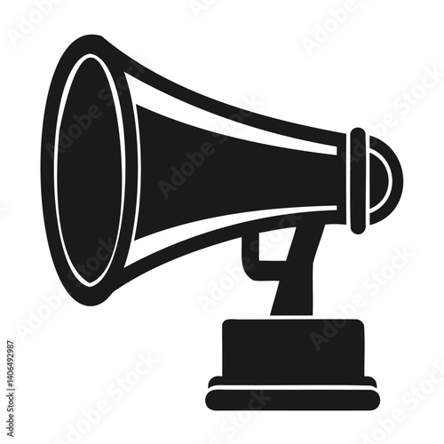 Air Raid Siren silhouette vector on white background