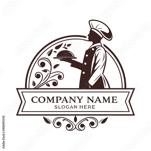 Chef Serving Food Logo