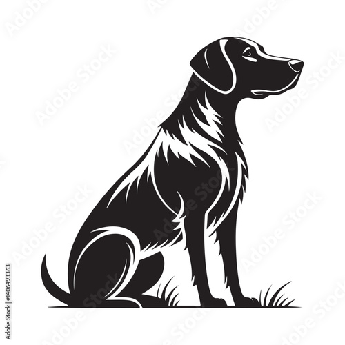 Dog silhouette vector icon illustration design 