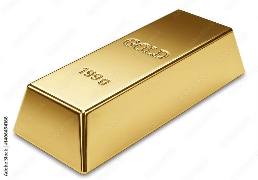 A single gold bar with the word gold and the weight of the bar stamped on the metal surface clearly A single gold bar with the word gold and the weight of the bar stamped on the metal surface clearly