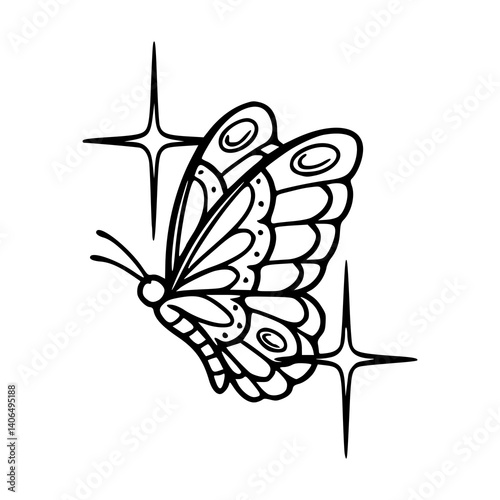 Canvas Print elegant butterfly with sparkle accents vector
