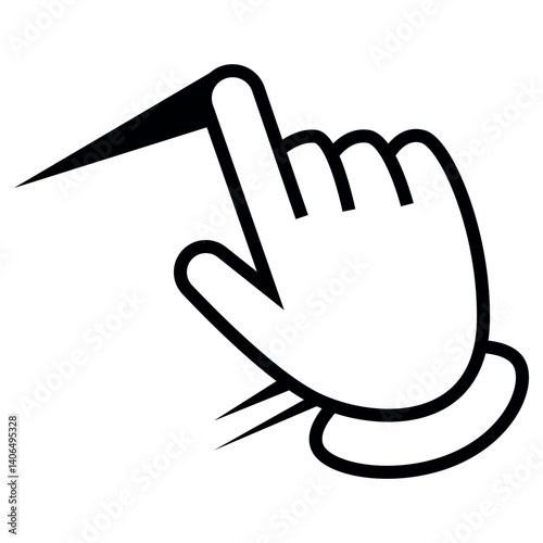 swipe hand cursor vector flat icon