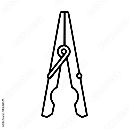 outline drawing of a clothespin