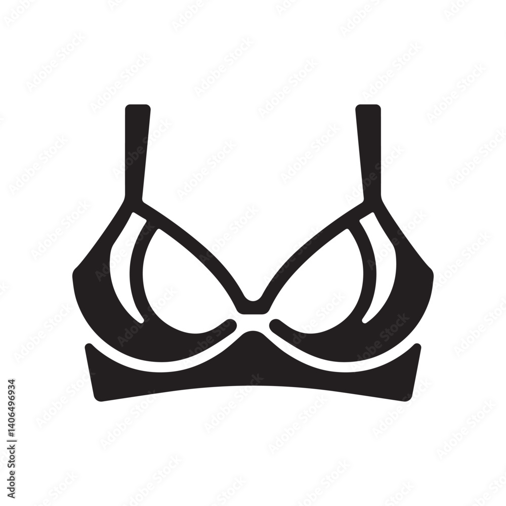 Vector design of bra silhouettes on a white background