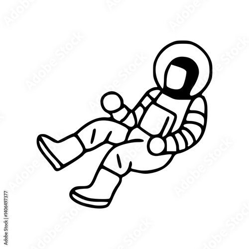 cosmonaut line art