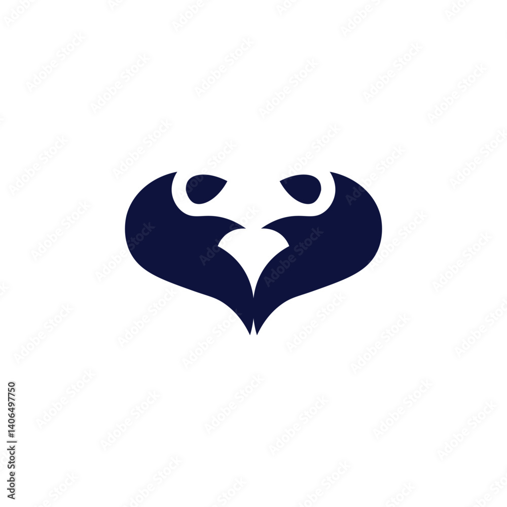 Fototapeta premium logo illsutrasi simple blue bird 