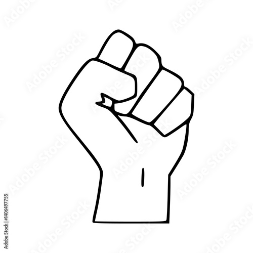 power fist line art graphic