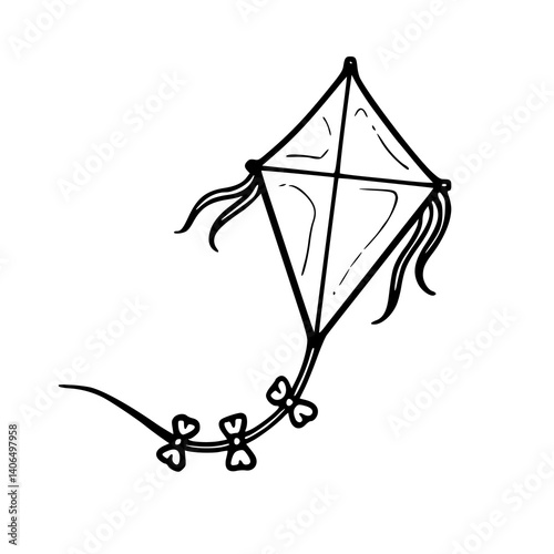 vector drawing of a traditional kite