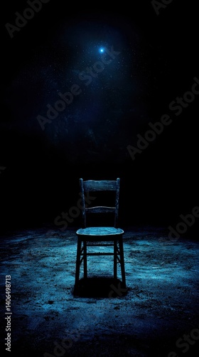 Desolate encounter abandoned room horror interior minimalist design dark atmosphere wide-angle view unsettling concept